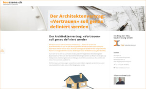 Bauszene.ch: Der Architektenvertrag: «Vertrauen» soll genau definiert werden