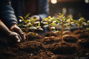 Das Wachstum und das zukünftige Raumbedürfnisse der Pflanzen bei der Gartenplanung berücksichtigen.